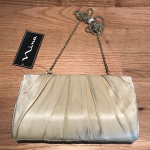 NWT Nina gold clutch